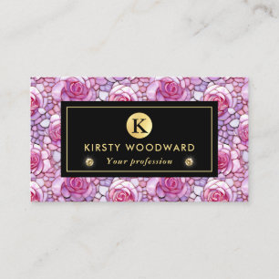 Carte De Visite Élégant Motif de mosaïque rose