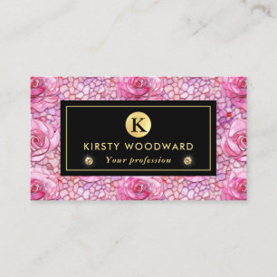 Carte De Visite Élégant Motif de mosaïque rose