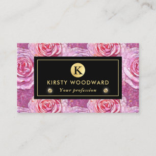 Carte De Visite Élégant Motif de mosaïque rose