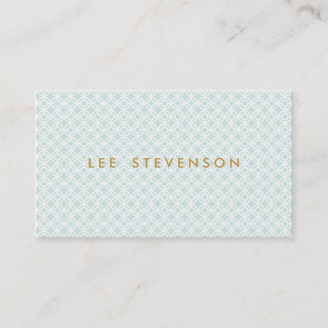 Carte De Visite Élégant Motif en treillis turquoise chic (Devant)