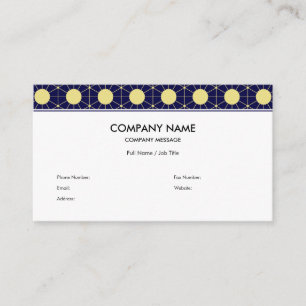 Carte De Visite Élégant motif géométrique en carreaux de bleu mari