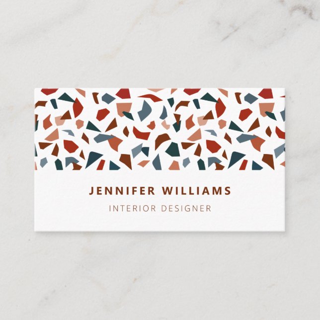 Carte De Visite Élégant Motif moderne Terrazzo (Devant)