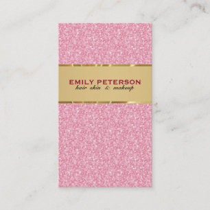 Carte De Visite Élégant Motif Parties scintillant Rose Avec Accent