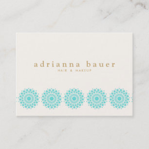 Carte De Visite Elégant Motif Turquoise Cosmetologue Salon & Spa