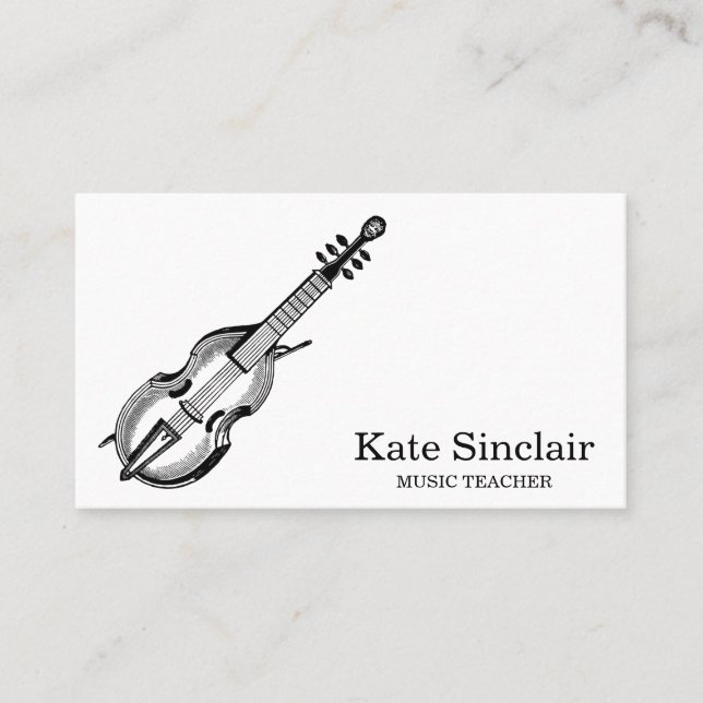 Carte De Visite Elegant Music Teacher Keys Musical Business Card (Devant)