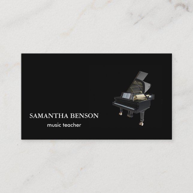 Carte De Visite Élégant musicien instructeur de piano professeur d (Devant)