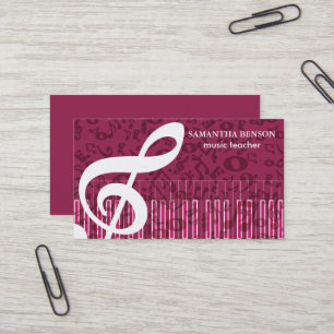 Carte De Visite Élégant musicien instructeur de piano professeur d