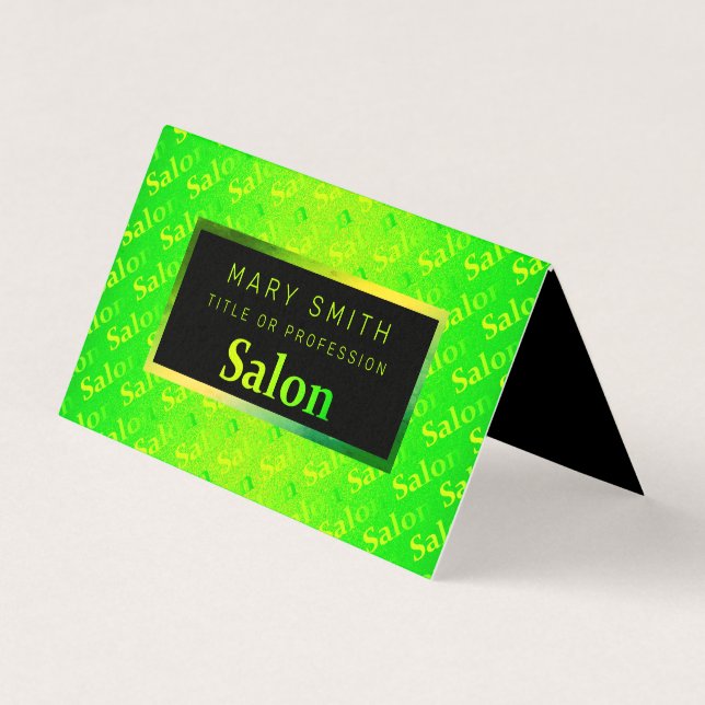 Carte De Visite Élégant néon fluorescent (Devant)