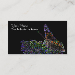 Carte De Visite Élégant Neon Pop-Art papillon fleur de papillon Bu