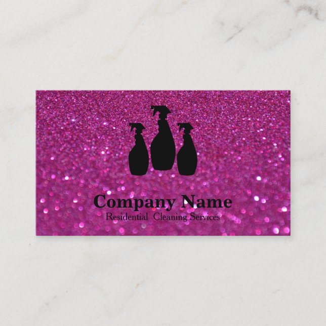 Carte De Visite Elégant nettoyage Parties scintillant aquarelle (Devant)