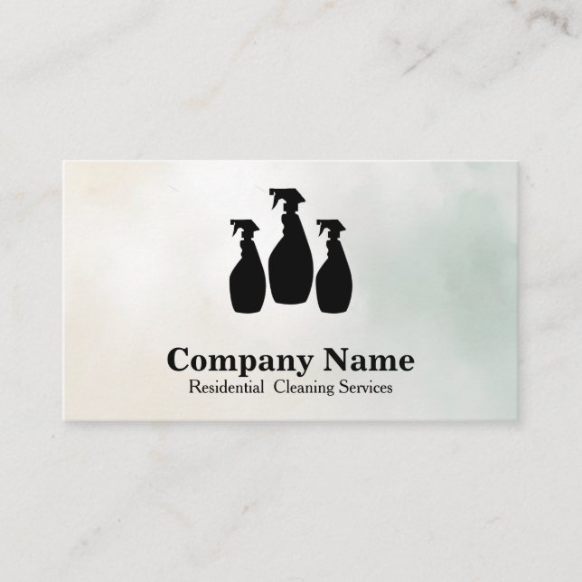 Carte De Visite Elégant nettoyage Parties scintillant aquarelle (Devant)