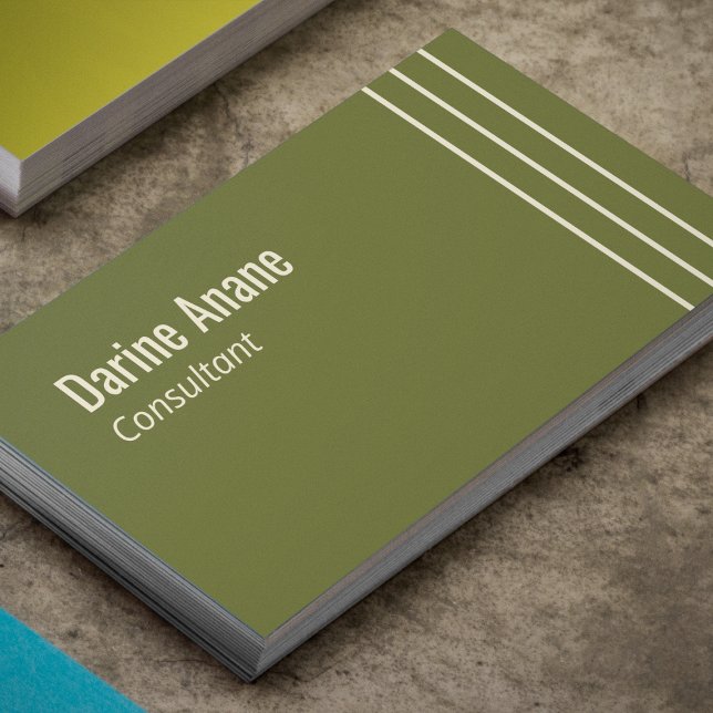 Carte De Visite Élégant Nettoyant Simple Sage Vert & Blanc Grandes (Créateur téléchargé)