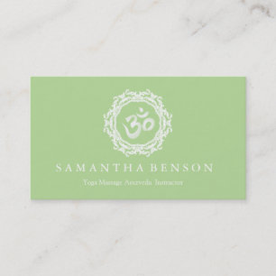 Carte De Visite Elégant noir & blanc Mandala Art Logo Yoga