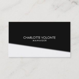 Carte De Visite Élégant Noir Blanc Professionnel