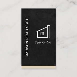 Carte De Visite Élégant noir / Décor beige / Logo maison