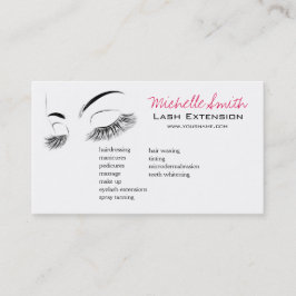 Carte De Visite Elégant noir et blanc Eyelashes Dessin Barre Lash