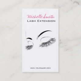 Carte De Visite Elégant noir et blanc Eyelashes Dessin Barre Lash