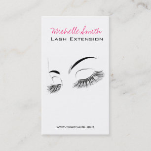 Carte De Visite Elégant noir et blanc Eyelashes Dessin Barre Lash
