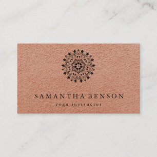 Carte De Visite Élégant noir et blanc Lotus Flower Logo Yoga
