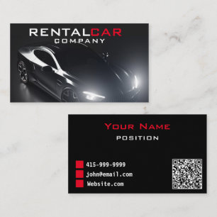 Carte De Visite Elégant Noir Luxe Location de voiture Chauffeur