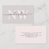 Élégant nom de monogramme rose minimaliste