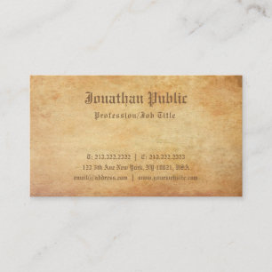 Carte De Visite Elégant Nostalgique Vieux Papier Look Professionne