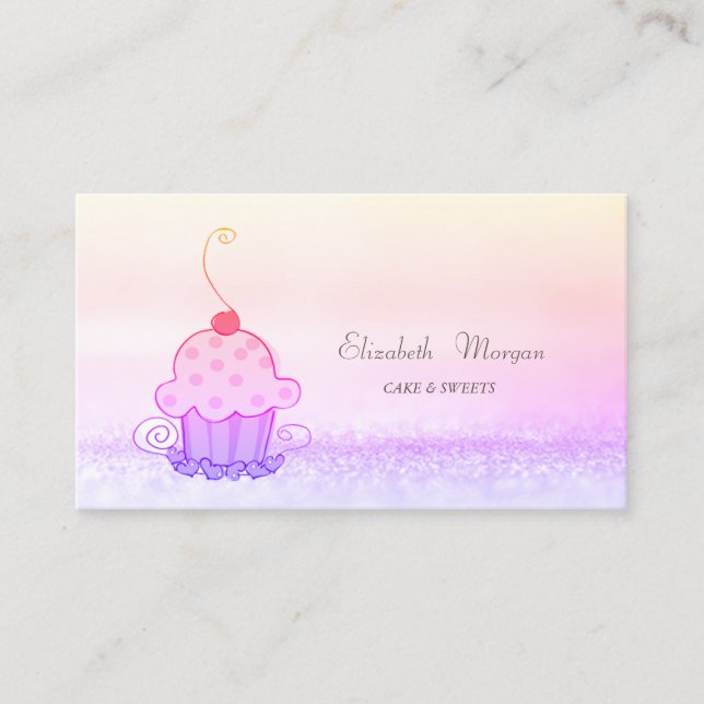 Carte De Visite Élégant Ombre Bokeh Gâteaux Moderne (Devant)
