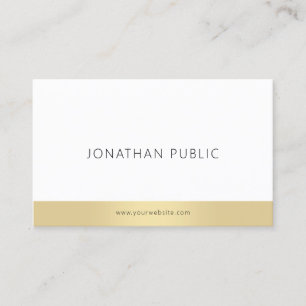 Carte De Visite Élégant Or Blanc moderne Professionnel minimal