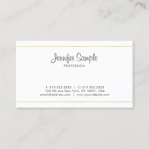 Carte De Visite Élégant Or blanc pur tendance professionnel