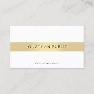 Carte De Visite Élégant Or Blanc Simple Professionnel Moderne