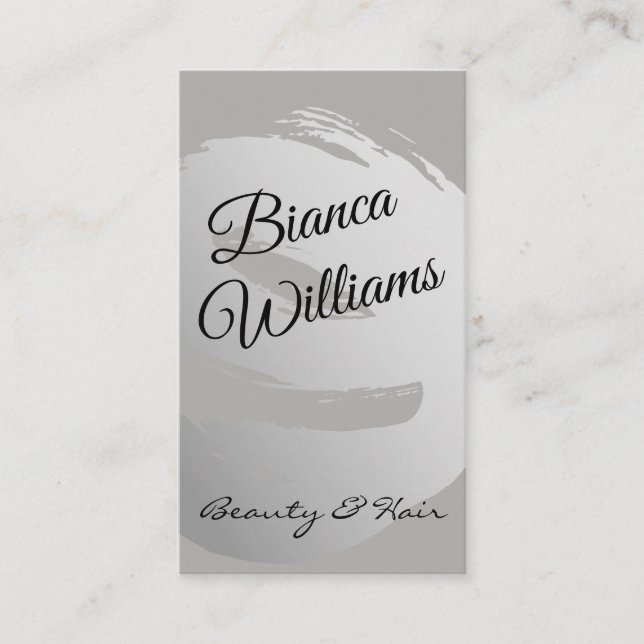 Carte De Visite Elégant Or Brossé / Gris (Devant)