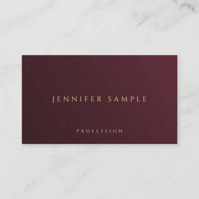 Carte De Visite Elégant Or Look Texte Premium épais luxe (Devant)