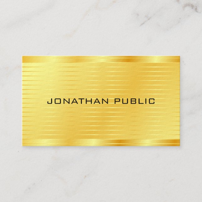 Carte De Visite Elégant Or moderne look Premium épais (Devant)