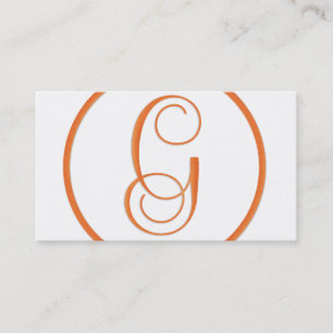 Carte de visite élégant orange de la lettre G de