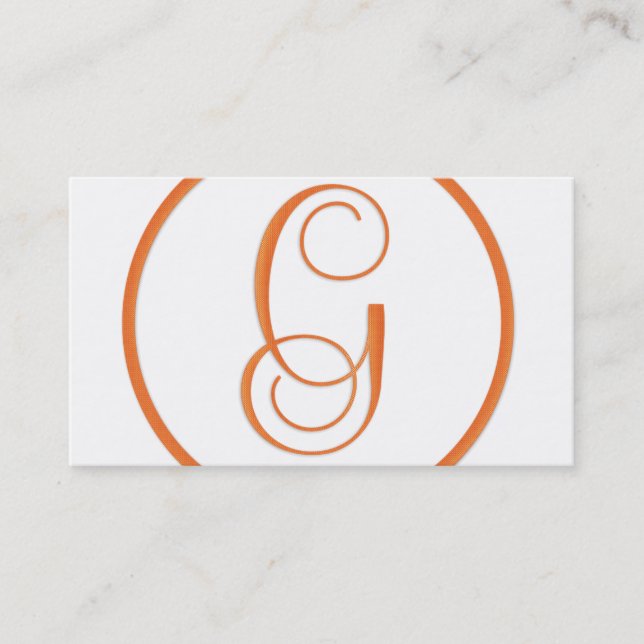 Carte de visite élégant orange de la lettre G de (Devant)