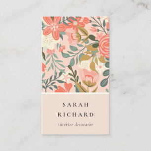 Carte De Visite Élégant orange rose rose rose vert Ambrosia Floral