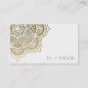 Carte De Visite Elégant Ornate Gold Foil Turquoise Turquoise Mand