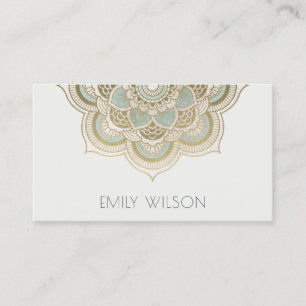Carte De Visite Elégant Ornate Gold Foil Turquoise Turquoise Manda