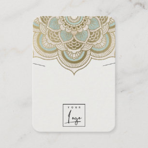 Carte De Visite Élégant Ornate Gold Turquoise Mandala Collier Affi