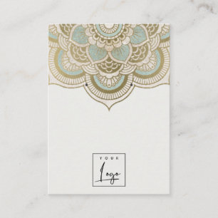 Carte De Visite Élégant Ornate Gold Turquoise Mandala Écran d'orei