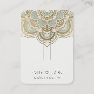 Carte De Visite Élégant Ornate Gold Turquoise Mandala Hairpin Disp