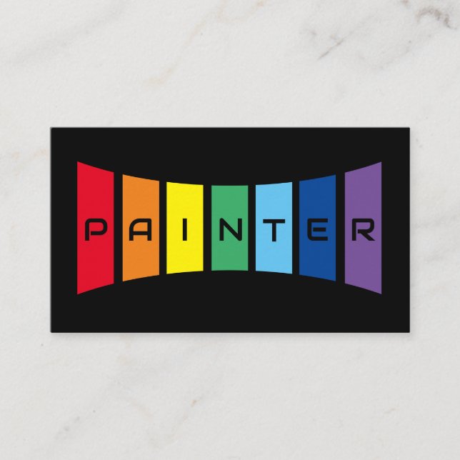 Carte De Visite Elegant Painters bandes de couleur arc-en-ciel (Devant)