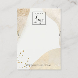 Carte De Visite Elégant Pale Gold Abstrait Forme de collier affich
