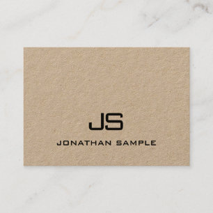Carte De Visite Élégant papier Kraft Modèle moderne monogramme
