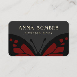 Carte De Visite Élégant Papillon noir et rouge