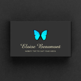 Carte De Visite Élégant Papillon Turquoise