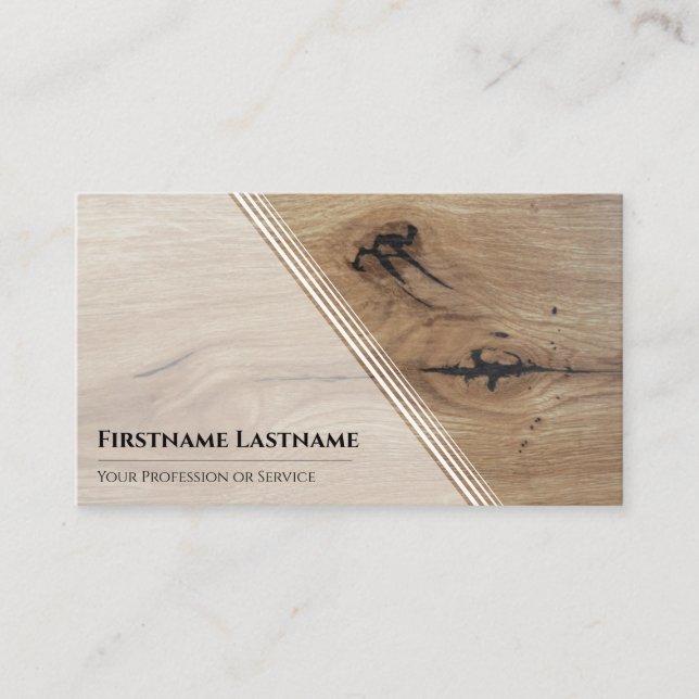 Carte De Visite Élégant parquet en bois blanc (Devant)