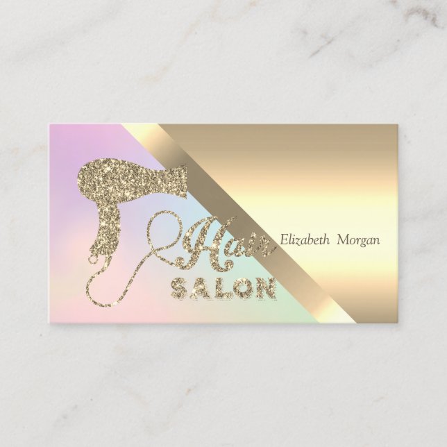Carte De Visite Elégant Parties scintillant Chic Gold Hairdrye (Devant)