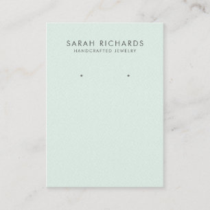 Carte De Visite Élégant Pastel Mint Bijoux vert Écran d'oreille