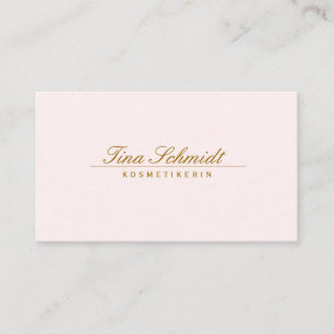 Carte De Visite Élégant Pastel Rose Simple Beauty Script